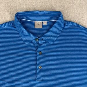 PING SensorCool Polo Shirt Mens M Blue Stripe Golf Performance Travel Preppy